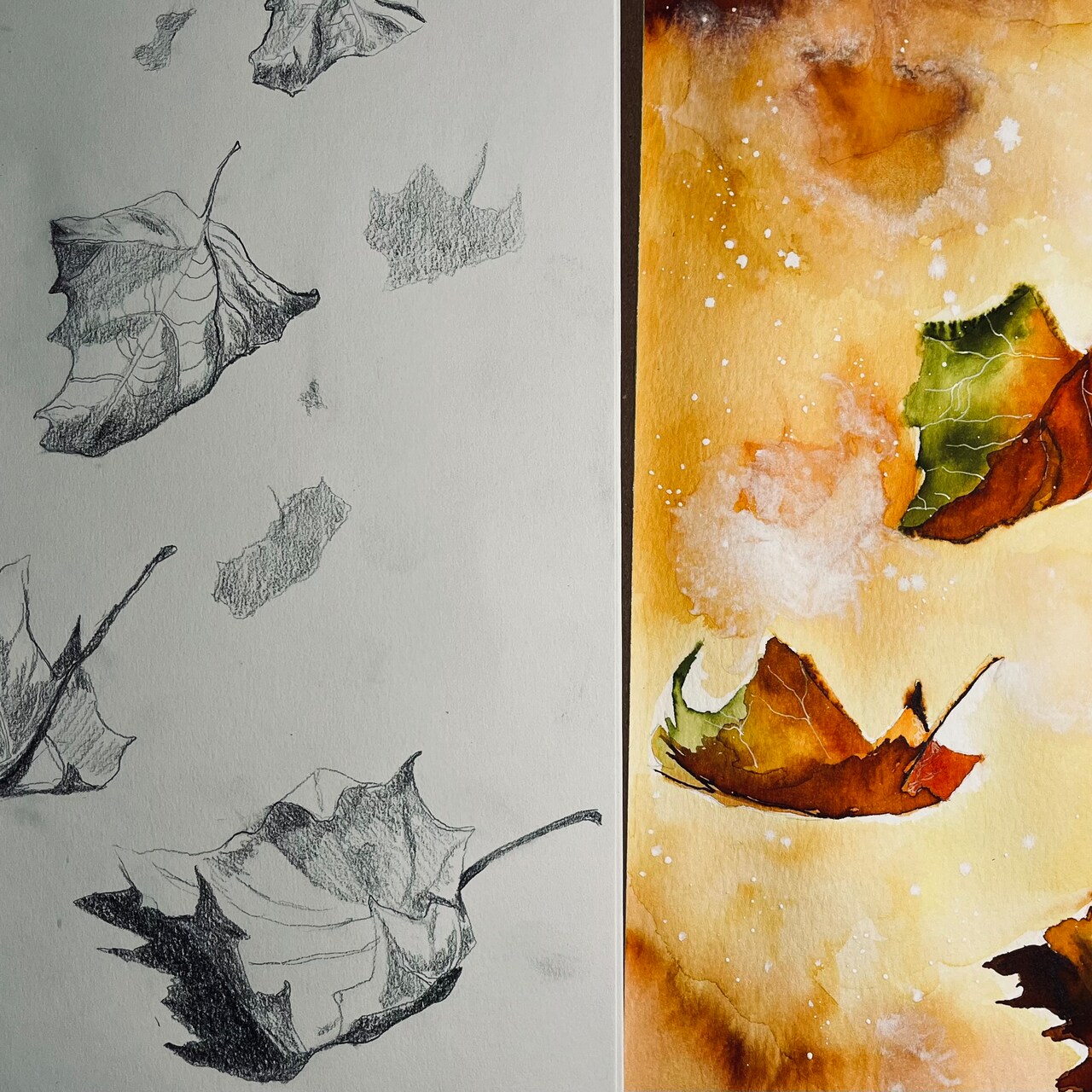 Fall Leaves Study with @Adrienne Hodge Art